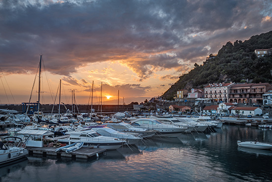 Blended exposures of the harbour at Maratea