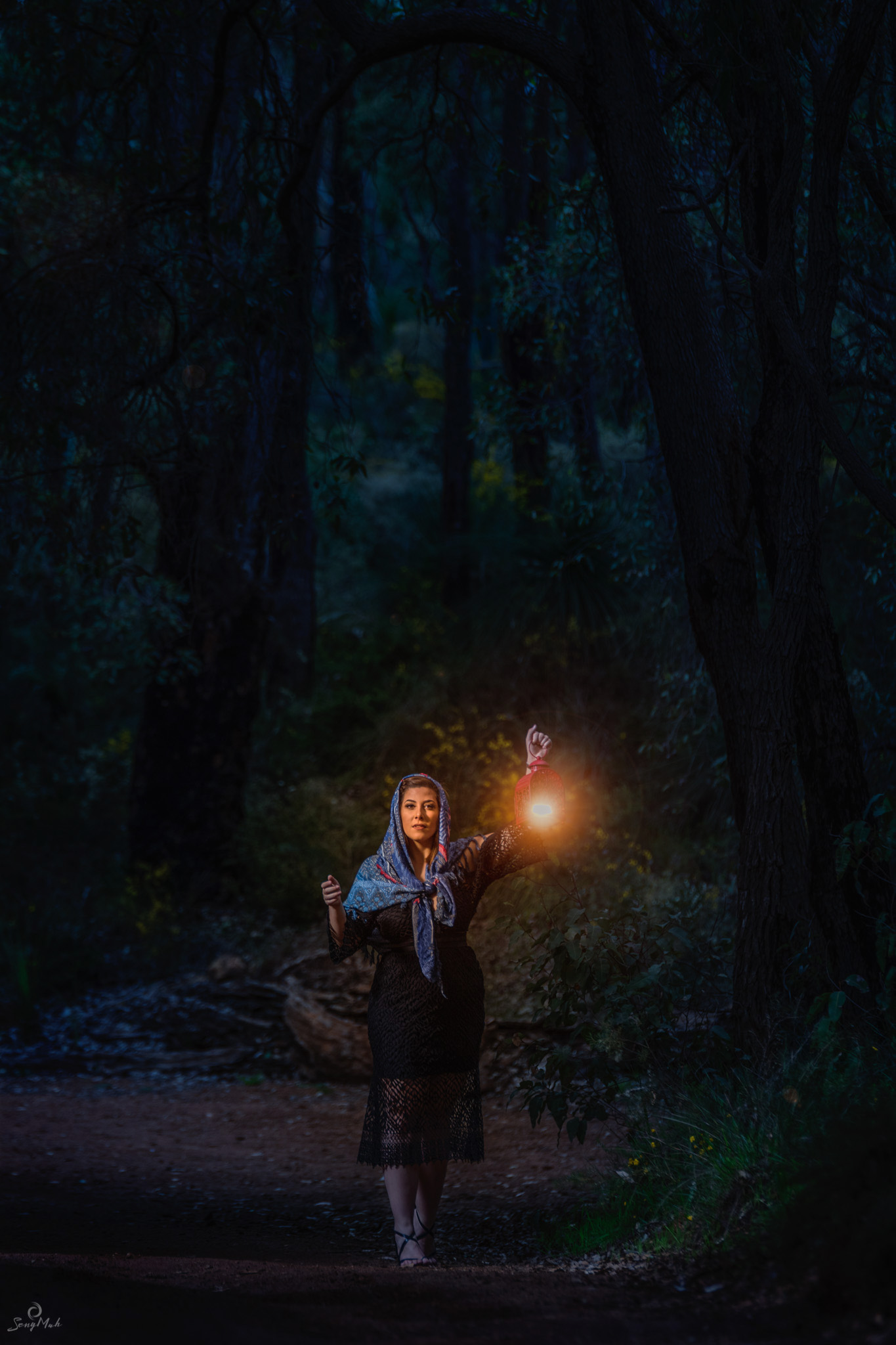 Woman with lantern