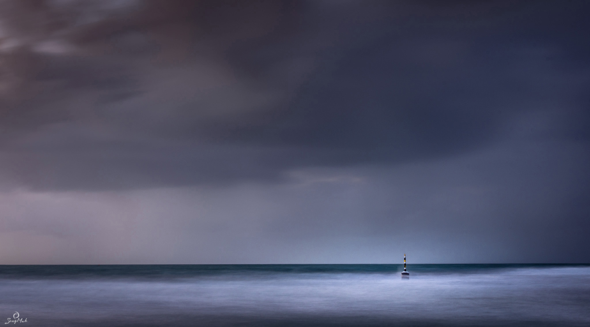 Cottesloe Pylon in a storm