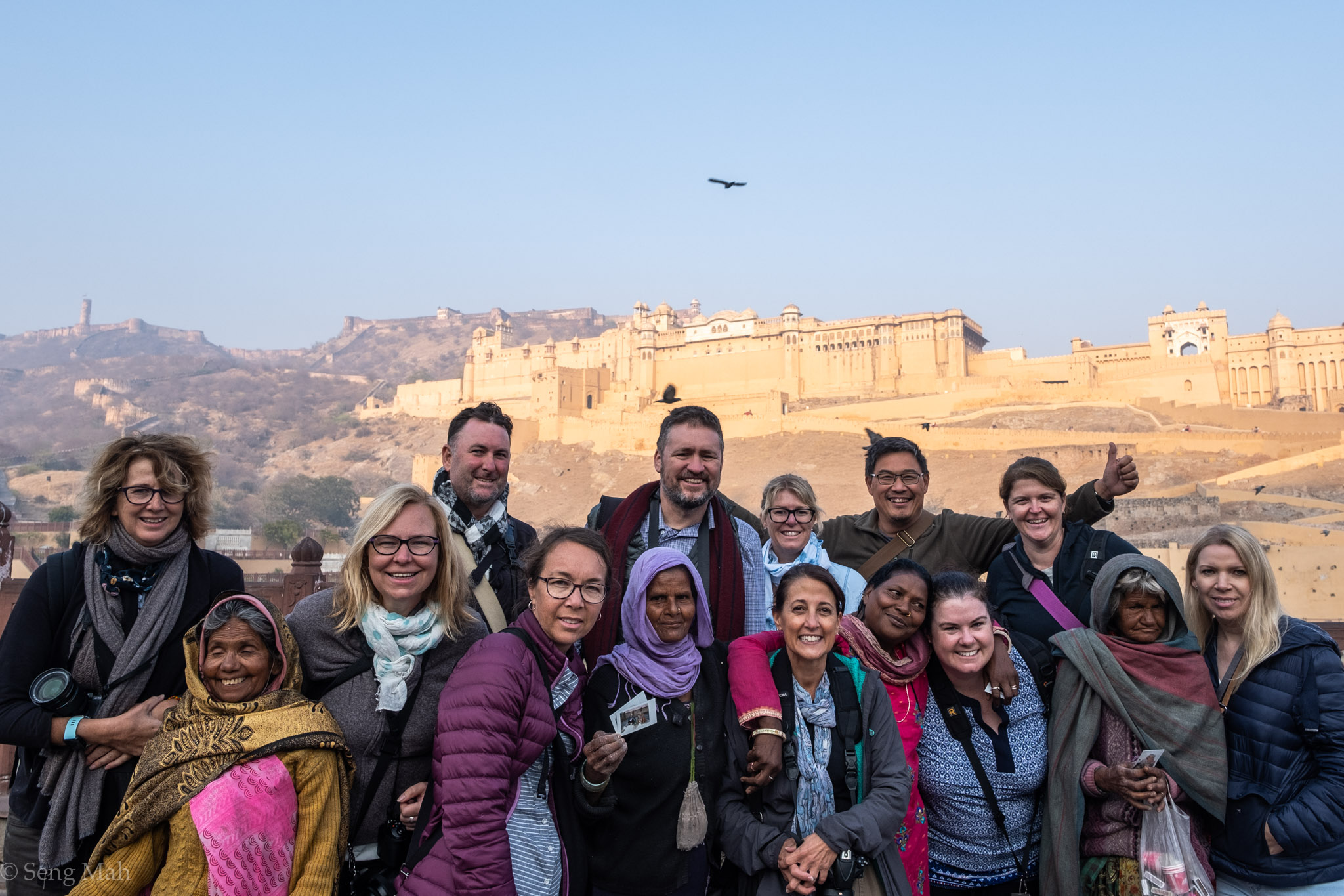 Group photo at Amer Fort