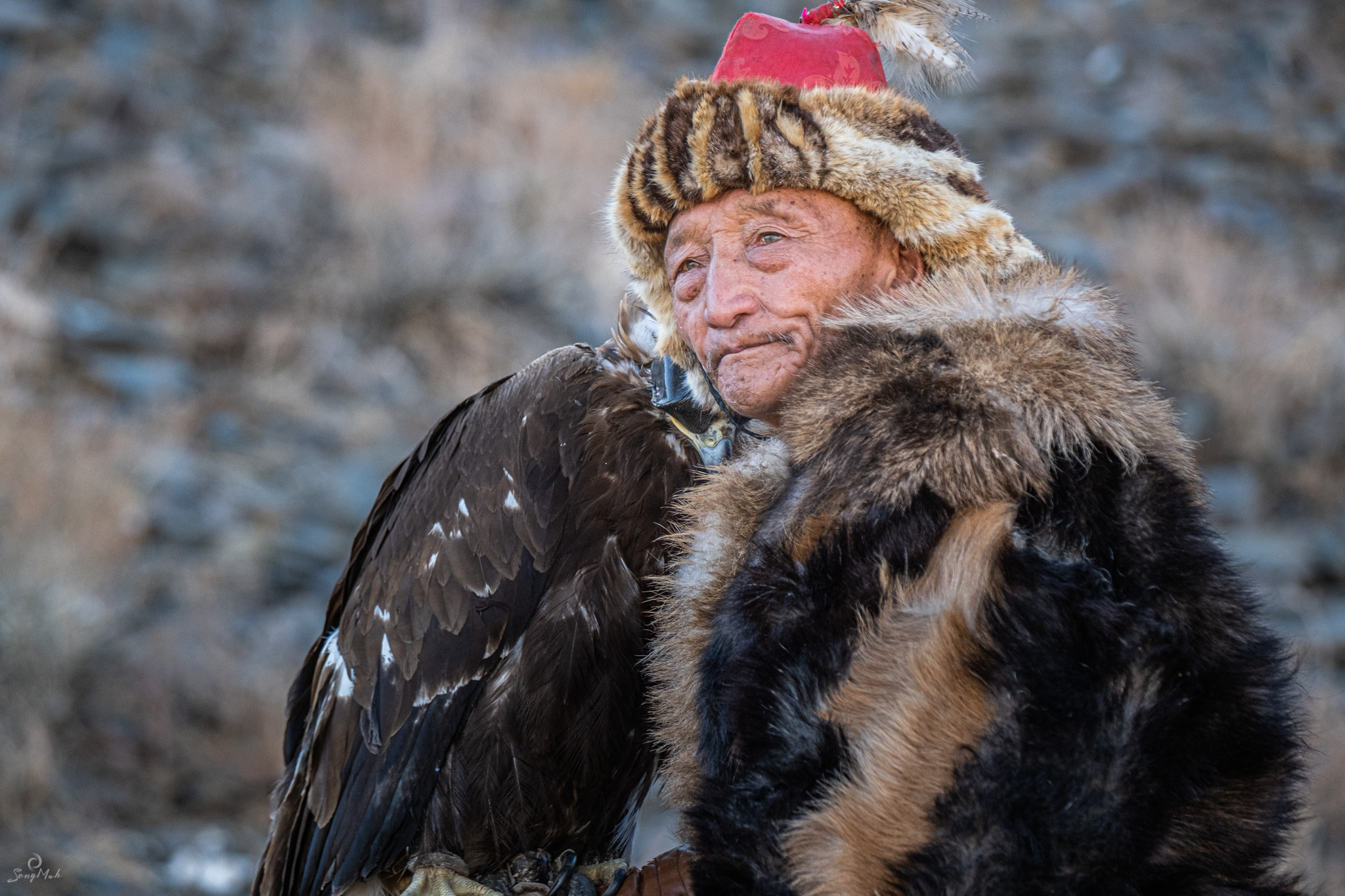 Elderly Kazakh Eagle Hunter